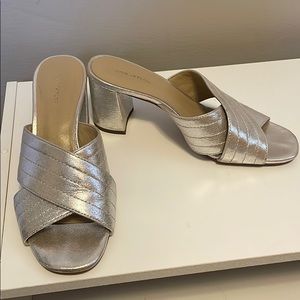 Ann Taylor silver mule sandal